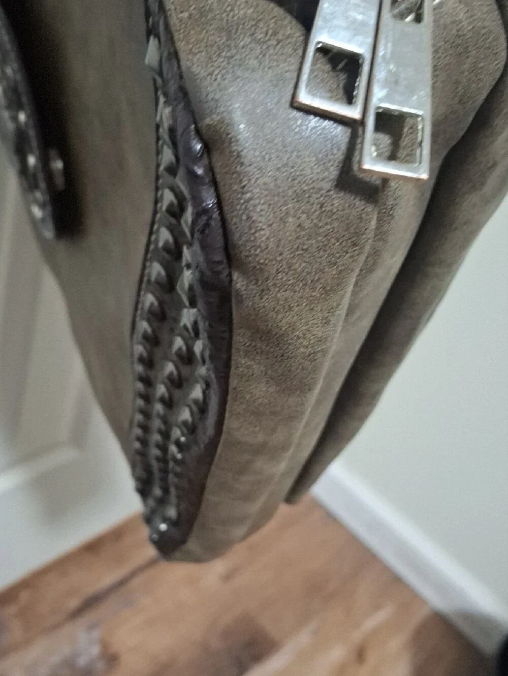 Western Style Brown Embellished Hobo Bag
